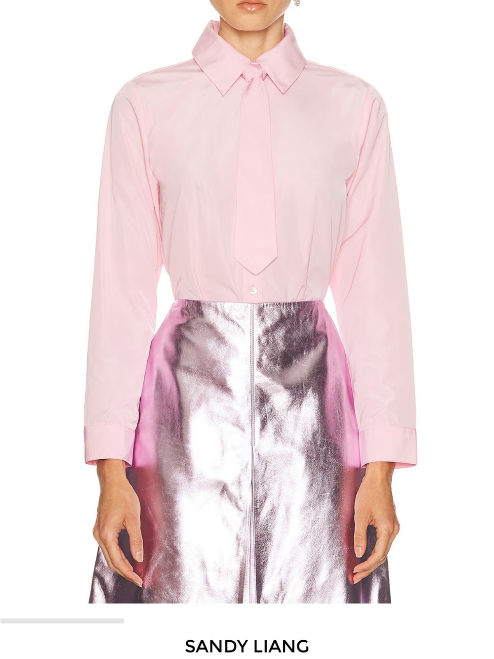 Sandy Liang button up with tie
